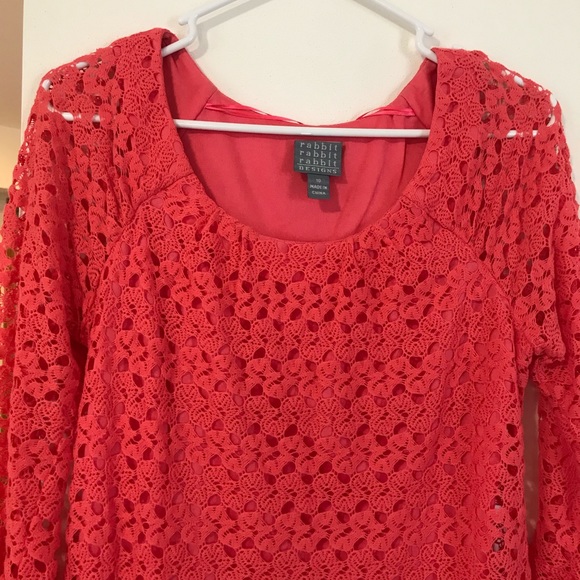 Rabbit Rabbit Rabbit Coral Crochet Dress - Picture 4 of 4